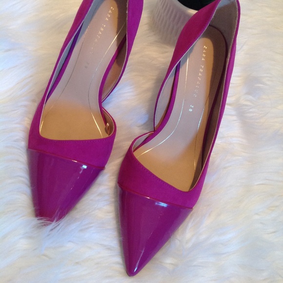 Gorgeous magenta/pink 3" pointed toe heels - Picture 4 of 8